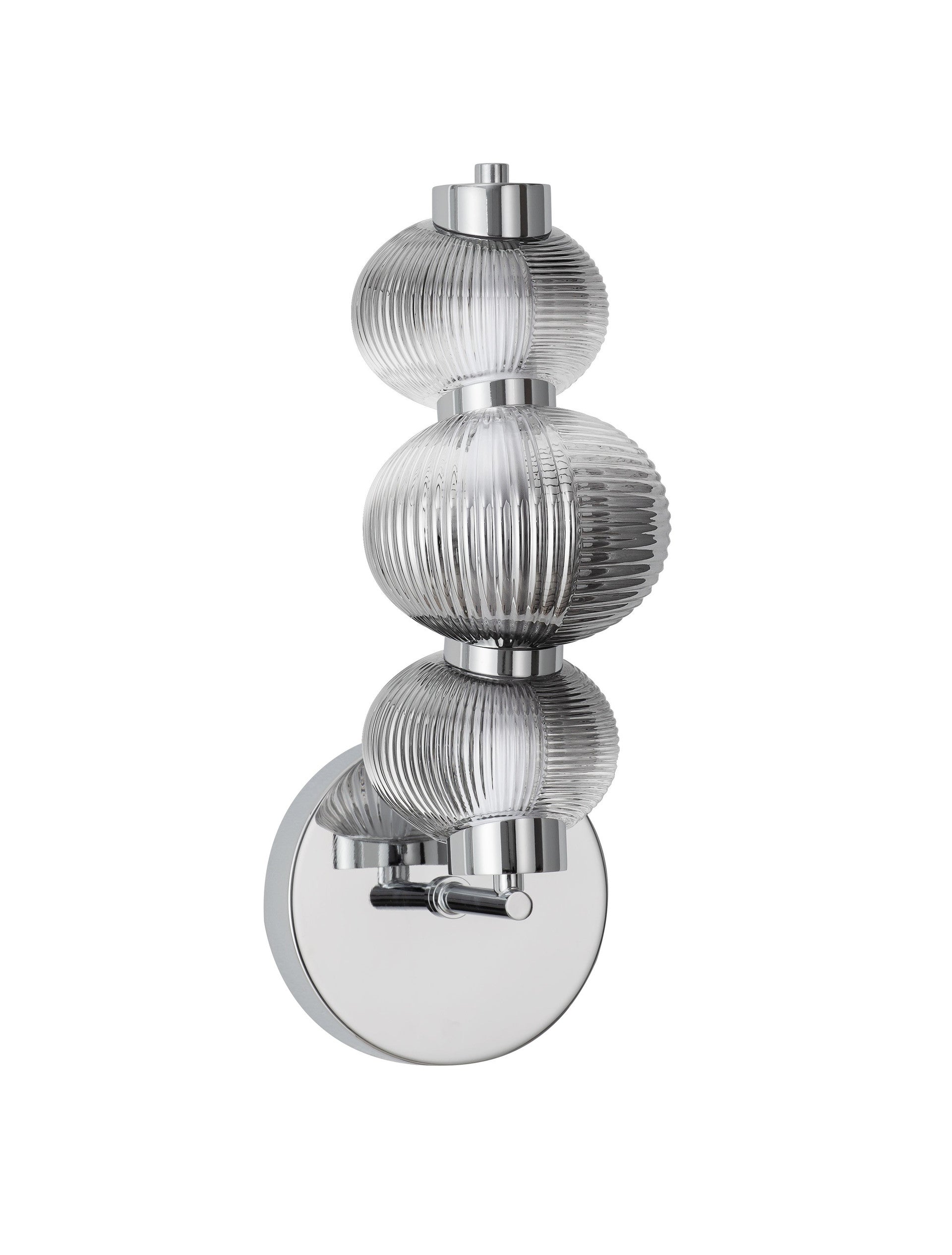 Настолна лампа LEDA LED 18W 220-240V ⌀16 Ш22 В42.5см Опушено сиво стъкло Хромиран метал