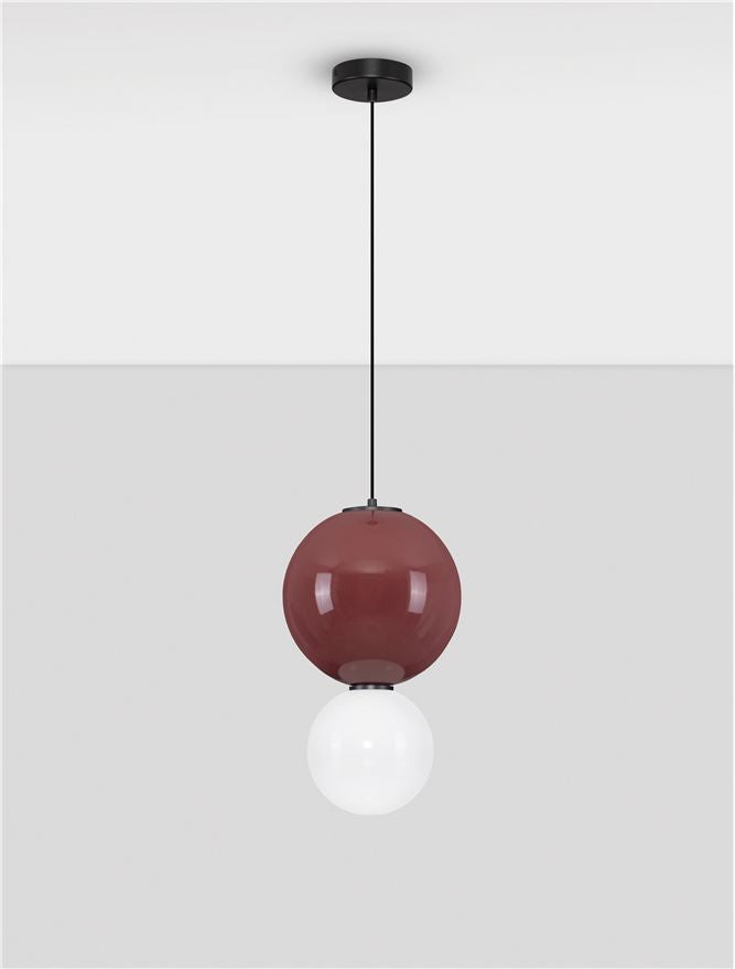 Подова лампа NOESIS LED 7W Бордо порцелан, матово черен