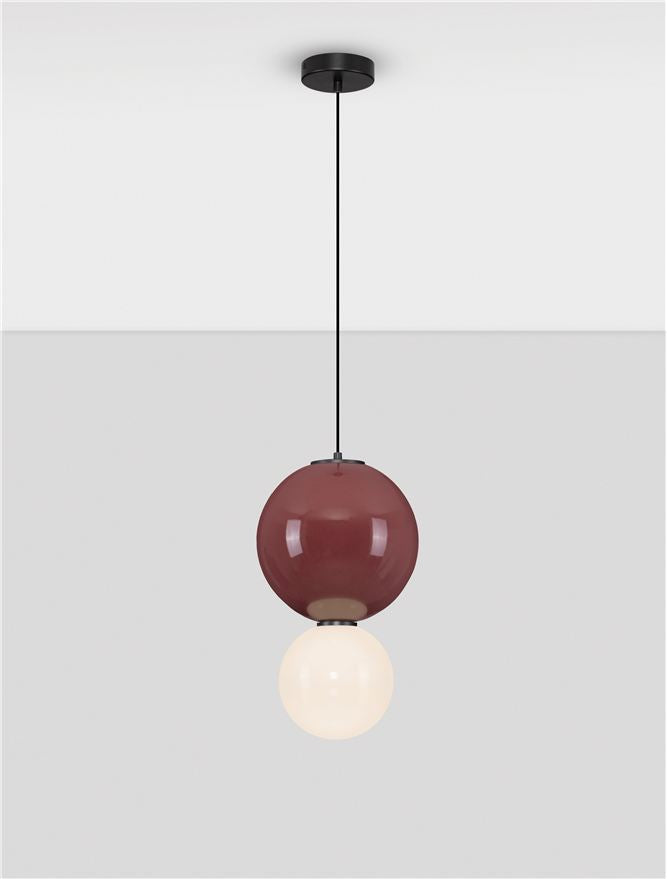 Подова лампа NOESIS LED 7W Бордо порцелан, матово черен