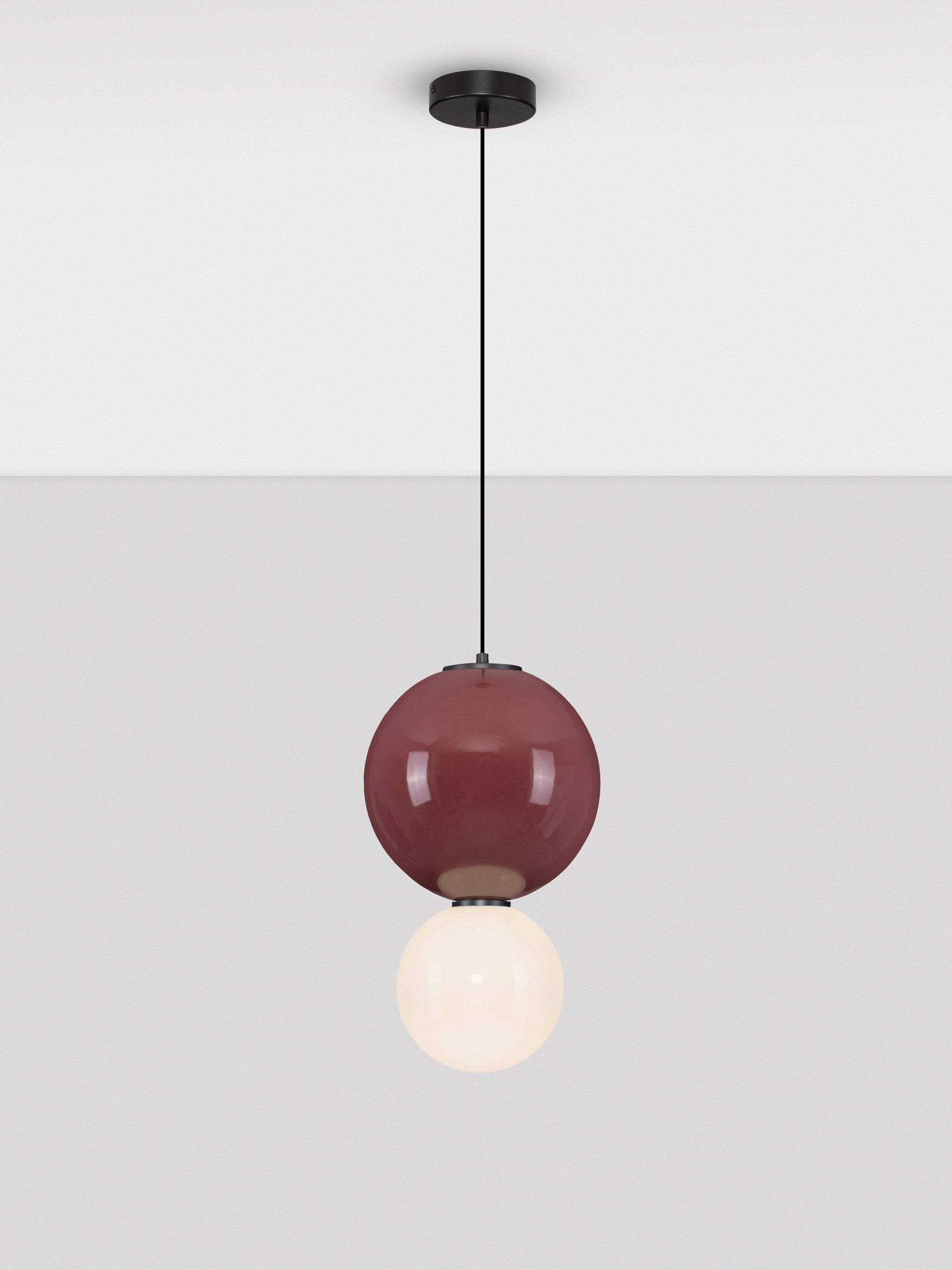 Подова лампа NOESIS LED 7W Бордо порцелан, матово черен