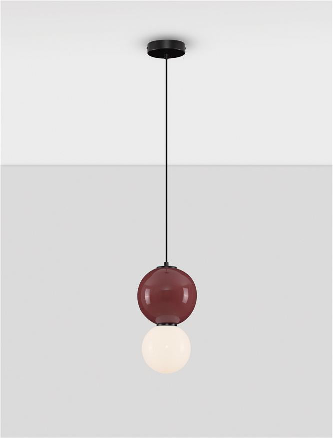 Подова лампа NOESIS LED 6W Бордо порцелан, матово черен