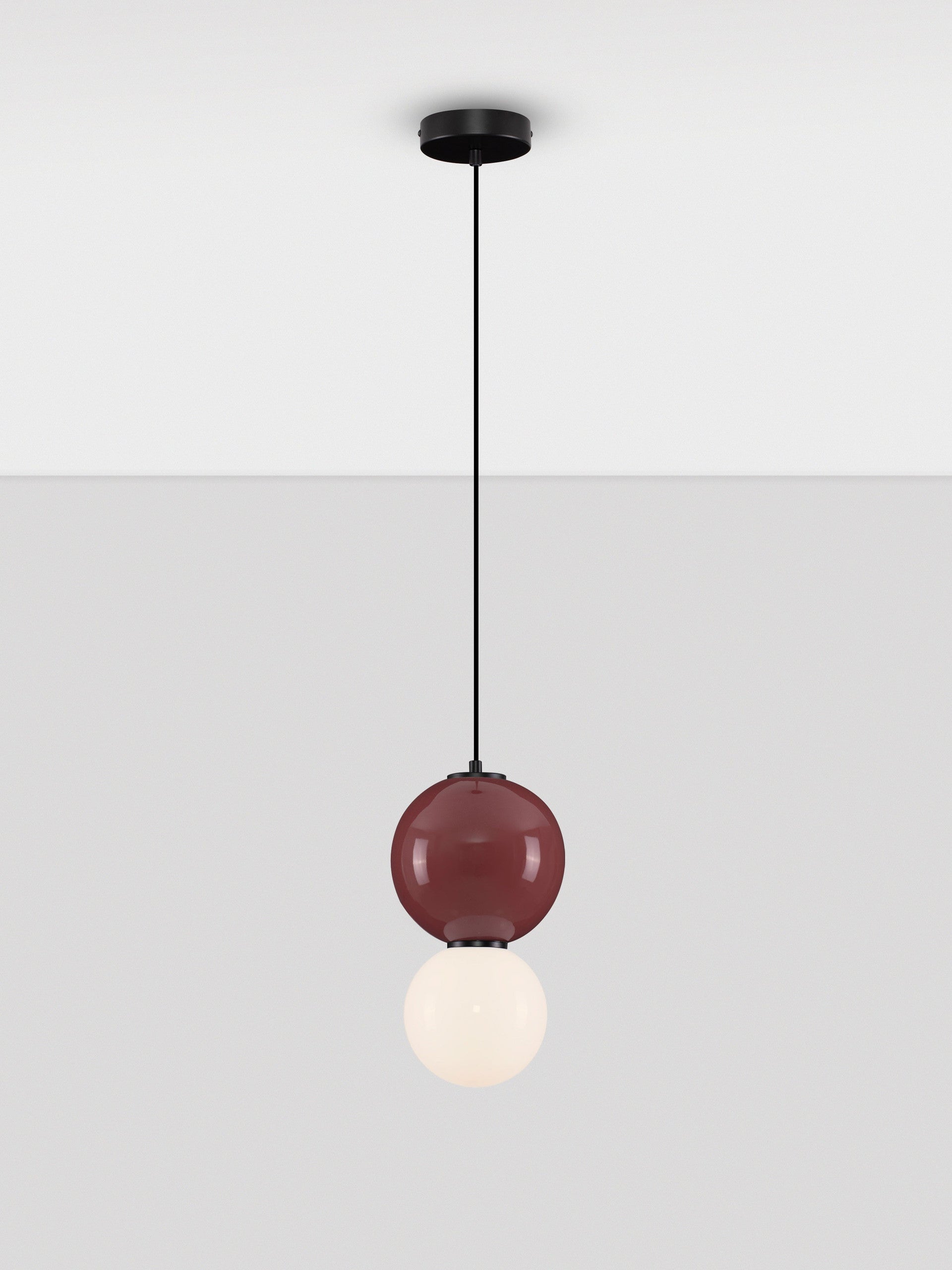 Подова лампа NOESIS LED 6W Бордо порцелан, матово черен