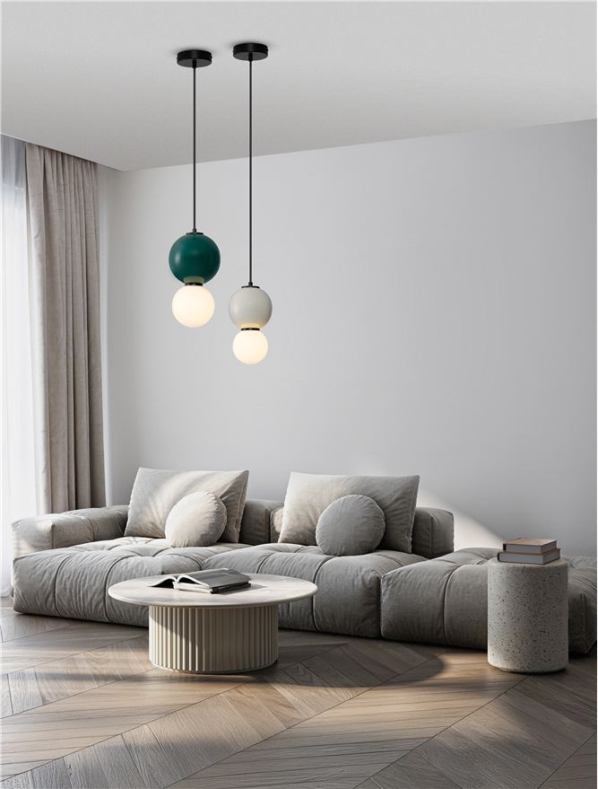 Подова лампа NOESIS LED 6W Яспис порцелан, матово черен