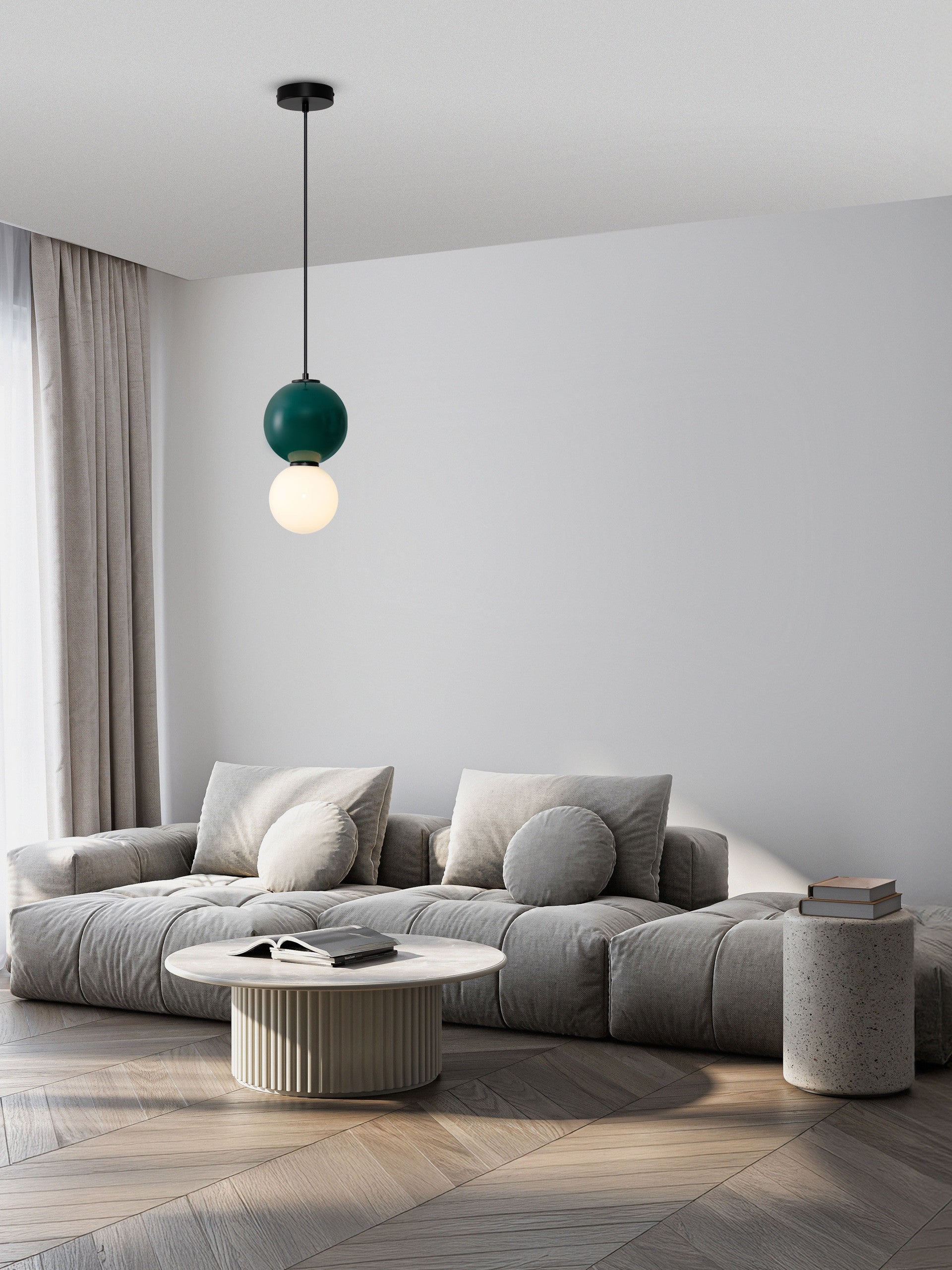 Подова лампа NOESIS LED 6W Яспис порцелан, матово черен
