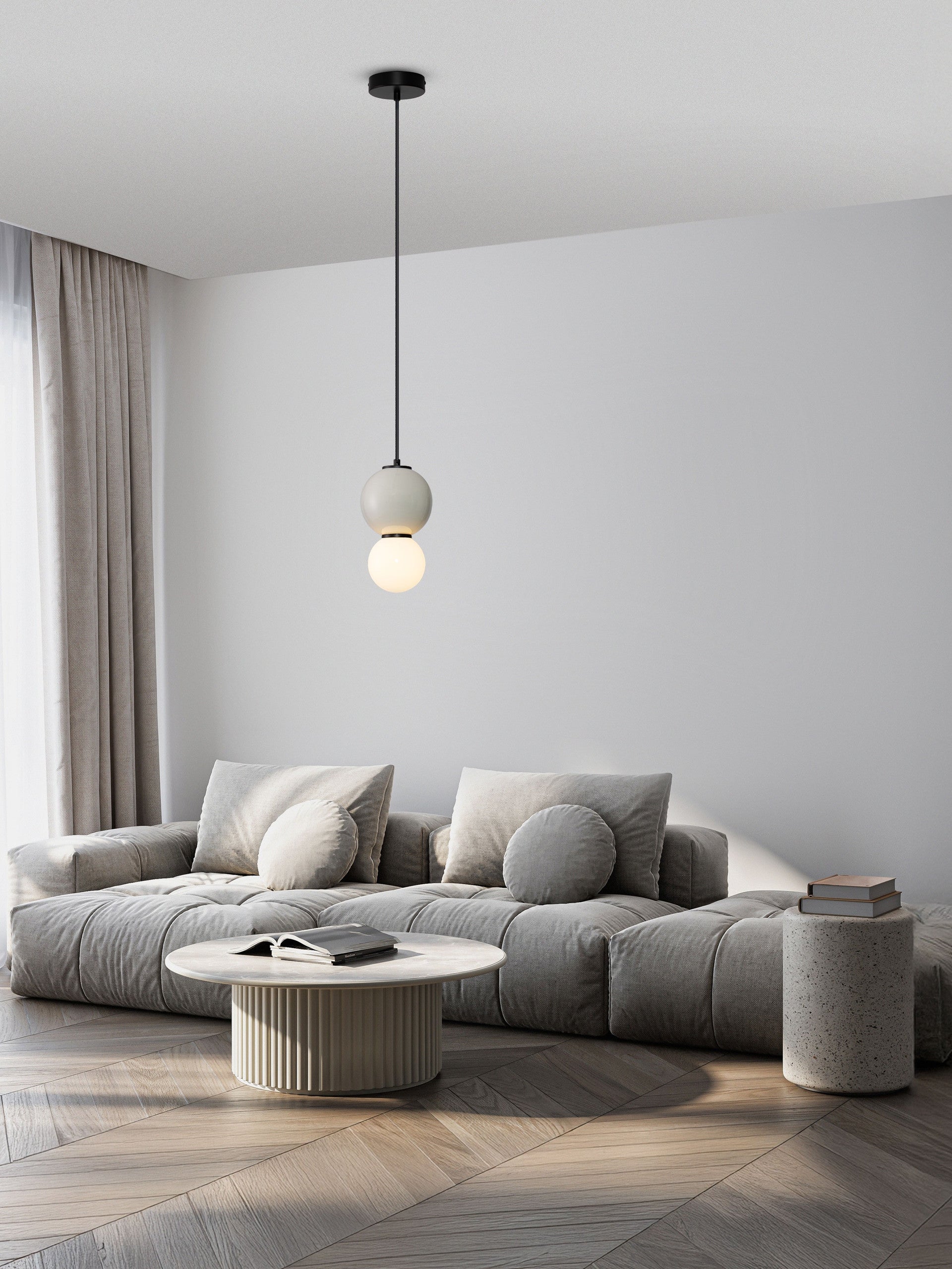 Подова лампа NOESIS LED 4W Светлосив порцелан, матово черен