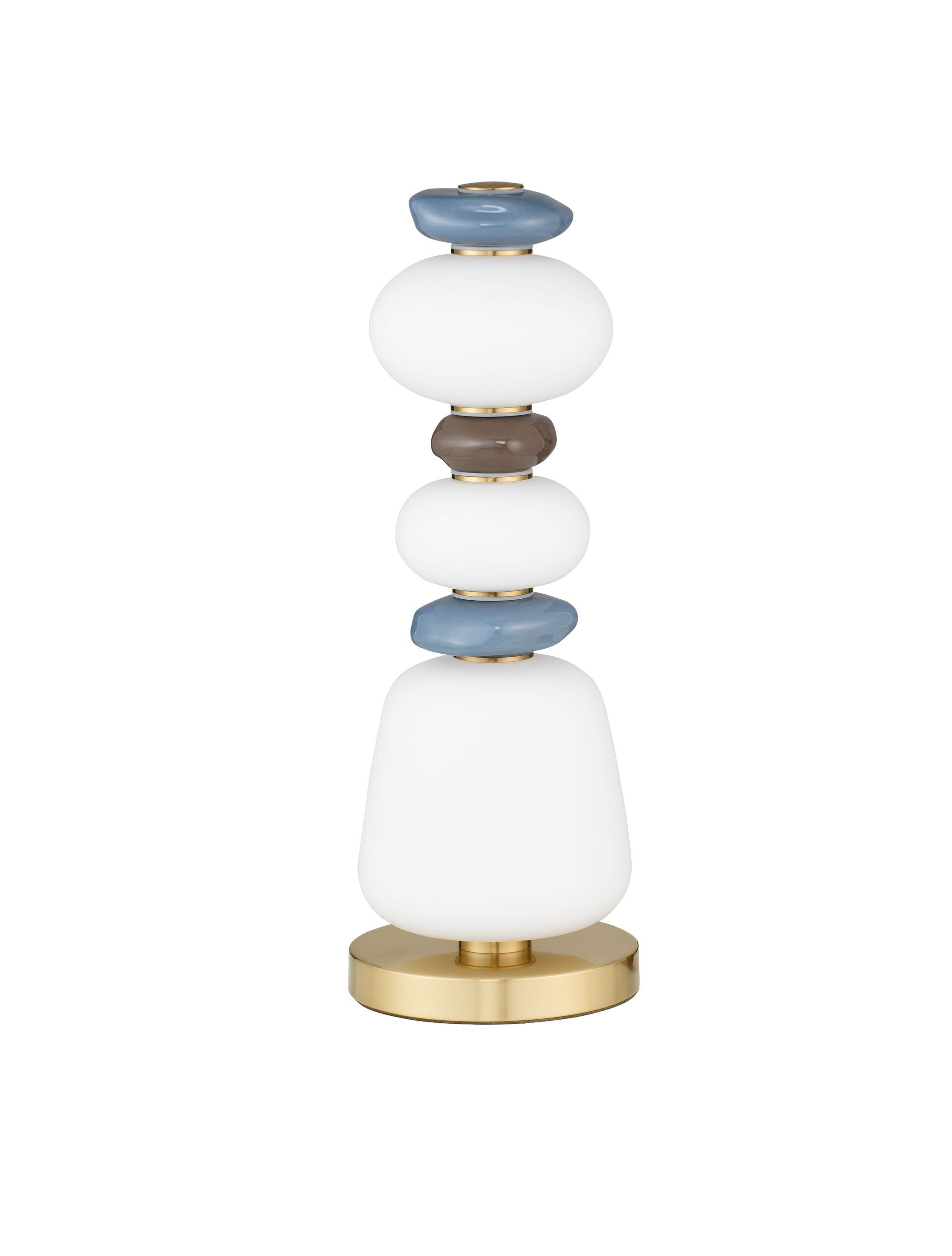 Висяща лампа PALO LED 23W Тъмнокафява, Сиво-син порцелан, Злато