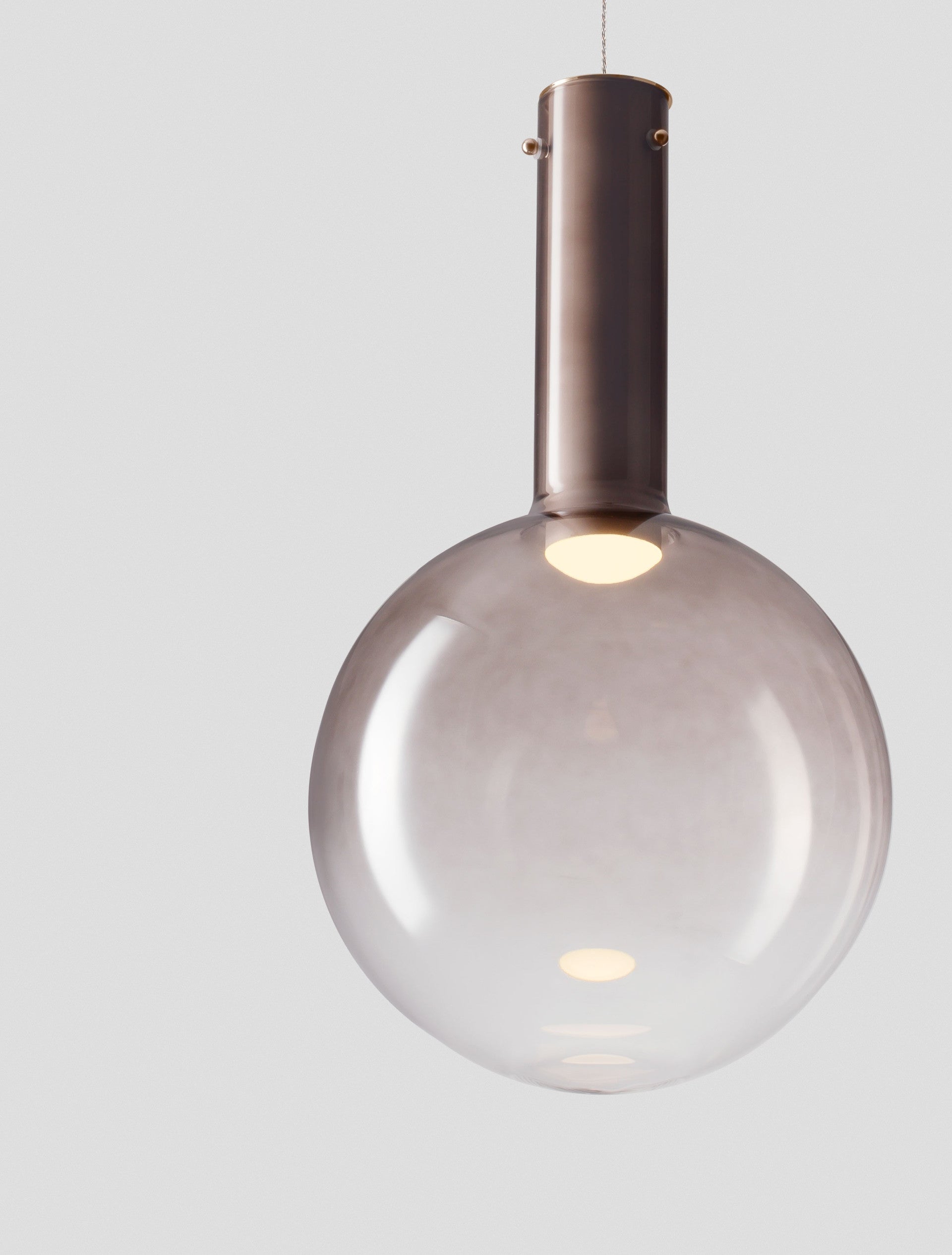 Подова лампа NOSTOS 8W LED Димируем, кафяво стъкло, матово бял метал