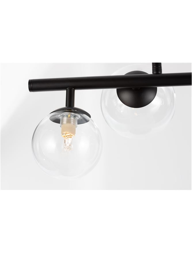 Висящо осветително тяло (пендел) ODILLIA 42W (7x6W) G9 Матово черен Прозрачно стъкло