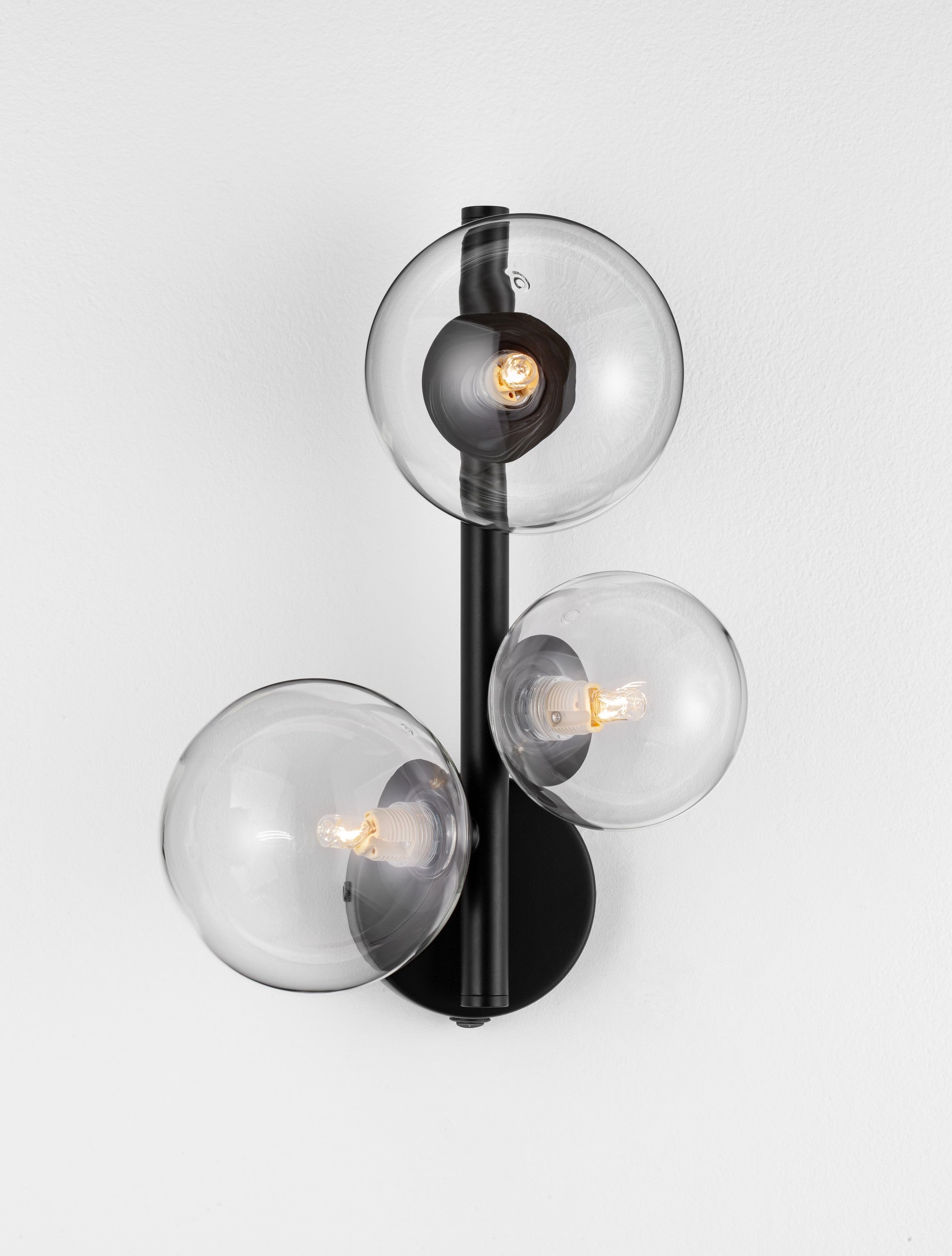 Висящо осветително тяло (пендел) ODILLIA 15W (3x5W) G9 Матово черен Прозрачно стъкло