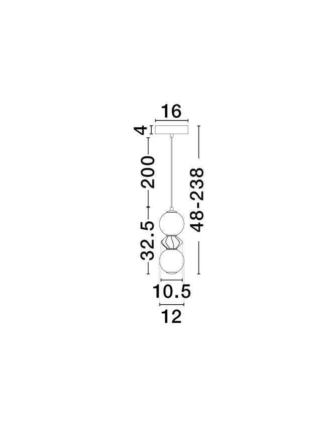 Подова лампа PALLINA LED 10W 220-240V ⌀12 H238см Тъмно сива керамика Опалово стъкло Матово черен метал