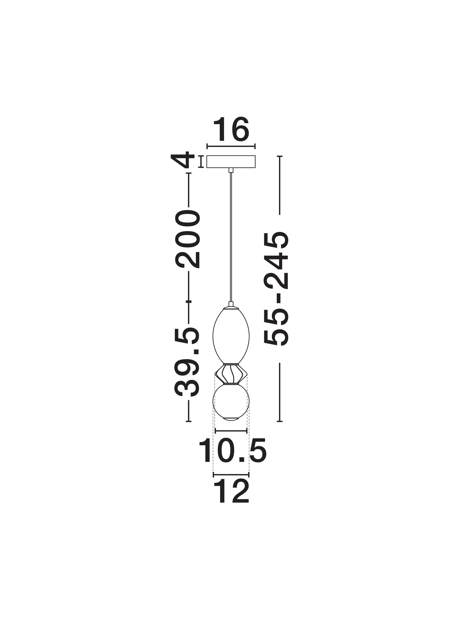 Подова лампа PALLINA LED 12W 220-240V ⌀12 H245см Кафява керамика Опалово стъкло Матово черен метал