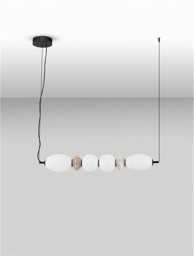 Подова лампа PALLINA LED 28W 220-240V L82 H210см Кафява и светло сива керамика Опалово стъкло Матово черен метал