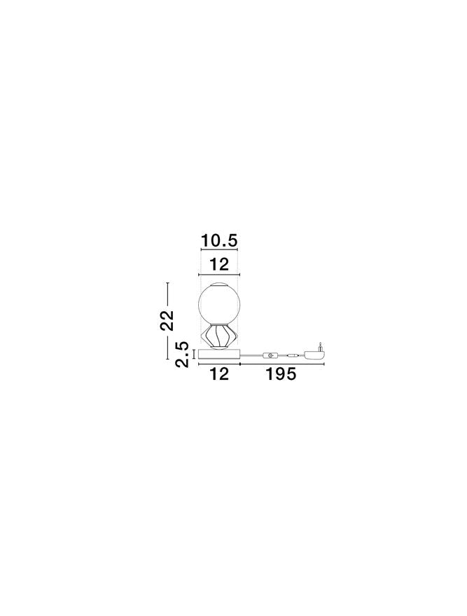 Висящо осветително тяло (пендел) PALLINA LED 6W 220-240V ⌀12 H22см Светло сива керамика Опалово стъкло Матово черен метал