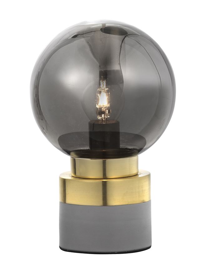 Настолна лампа JULIET 5W LED E14 Златист месинг, опушено стъкло