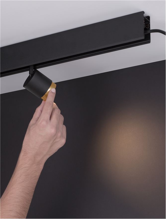 Магнитен спот 48V ULTRA SLIM 10W CRI90 Златист месинг и Пясъчно черен