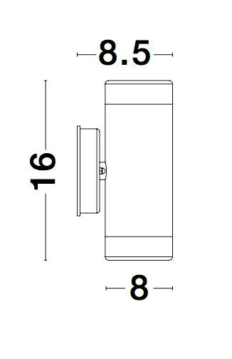 Външен аплик LIMBIO LED GU10 2x7W Бял ABS нагоре/надолу
