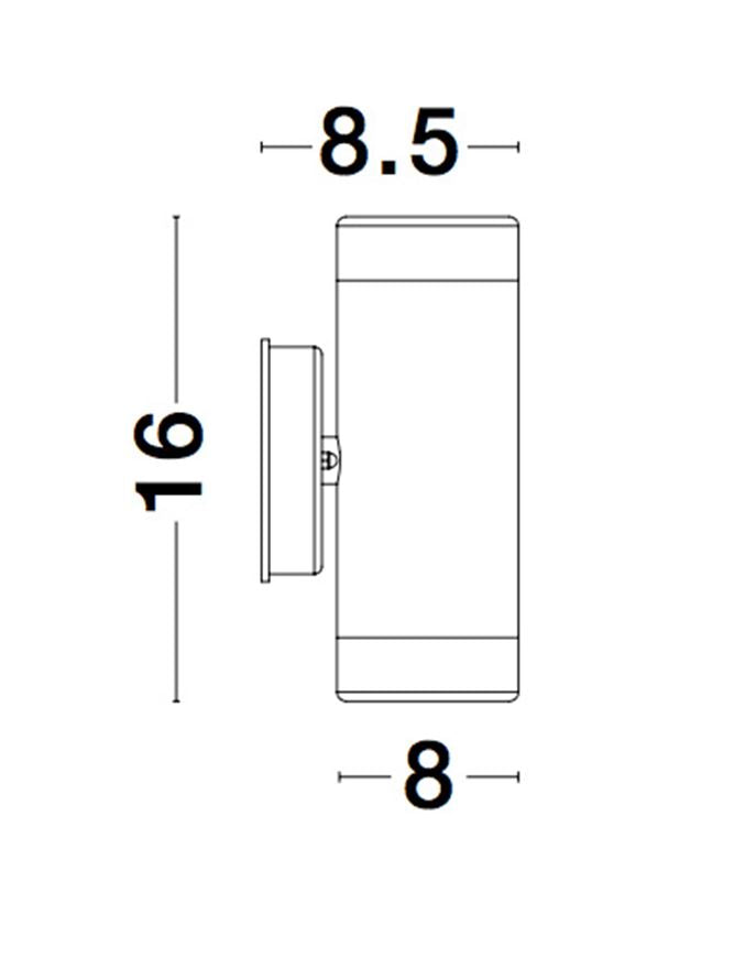 Външен аплик LIMBIO LED GU10 2x7W Бял ABS нагоре/надолу