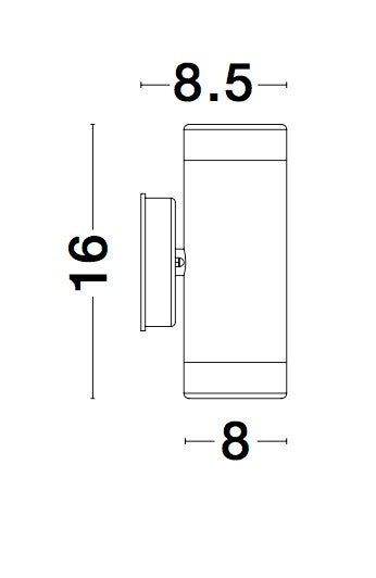 Външен аплик LIMBIO LED GU10 2x7W Черен ABS нагоре/надолу