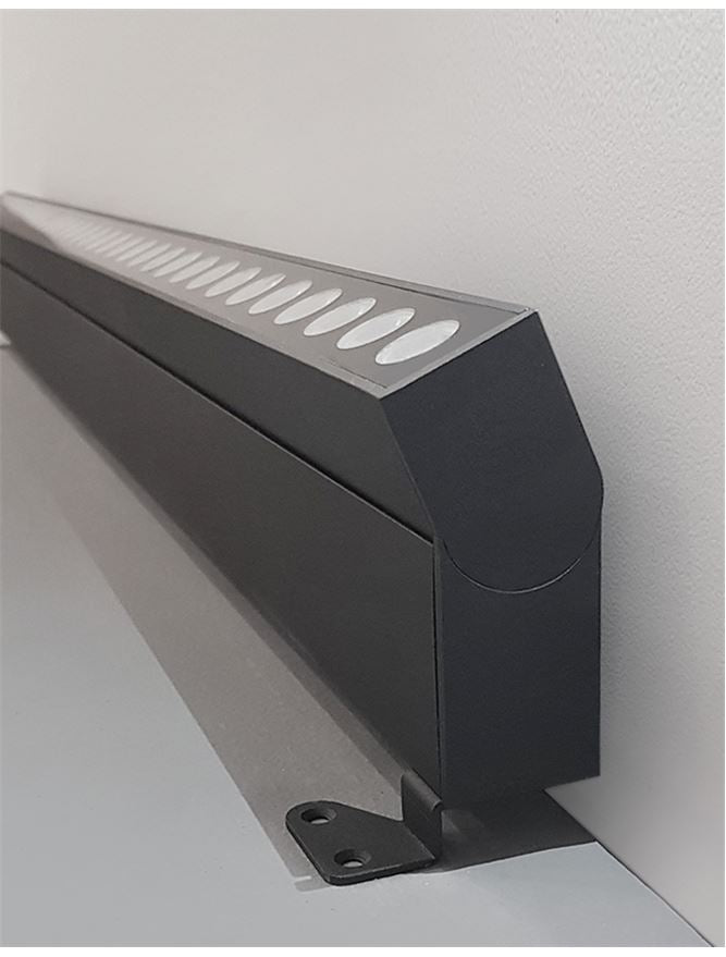 Външен аплик WALL WASHER LED 44W Пясъчно черен алуминий и стъкло IP67