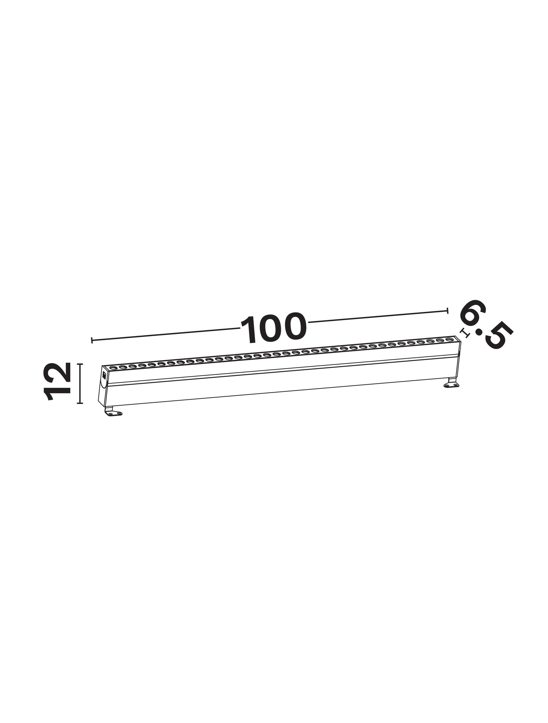 Външен аплик WALL WASHER LED 44W Пясъчно черен алуминий и стъкло IP67