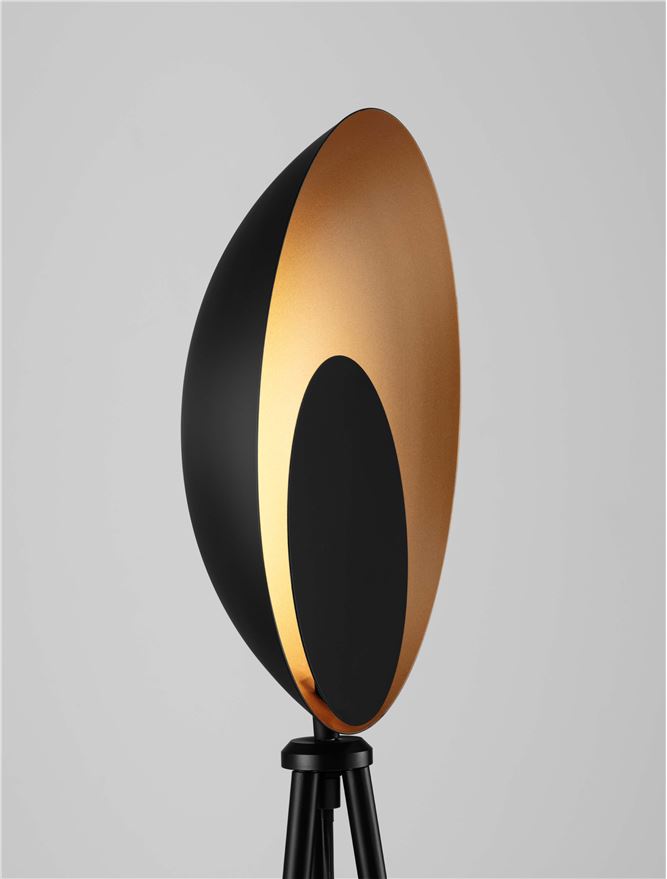 Висящо осветително тяло (пендел) KITRO 12W LED Матово черен метал и злато