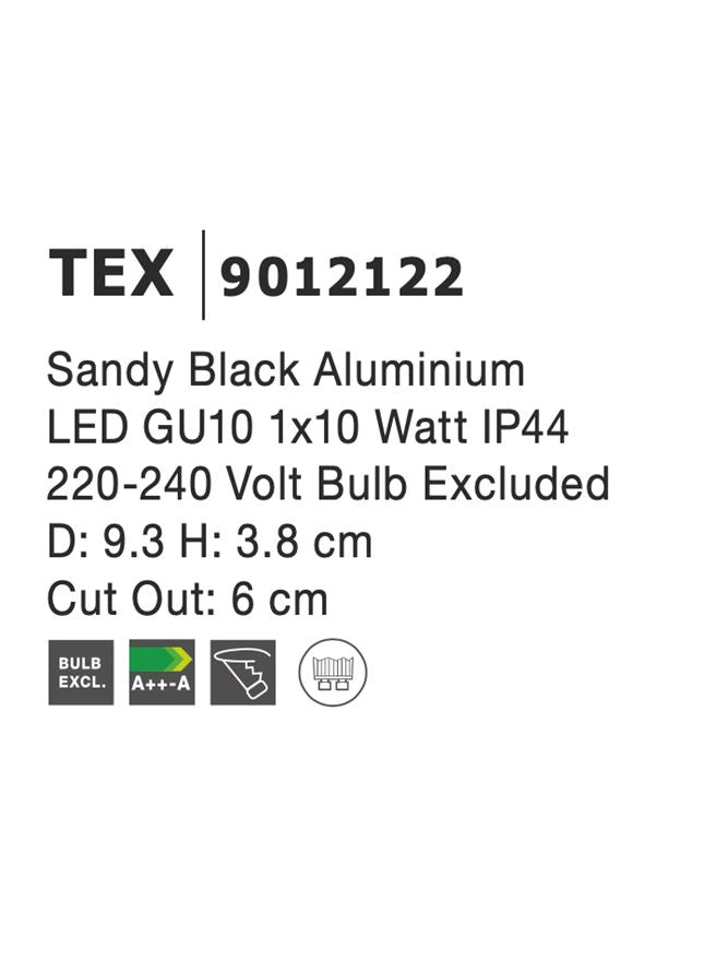 Техническо осветление TEX 35W Черен алуминий IP44