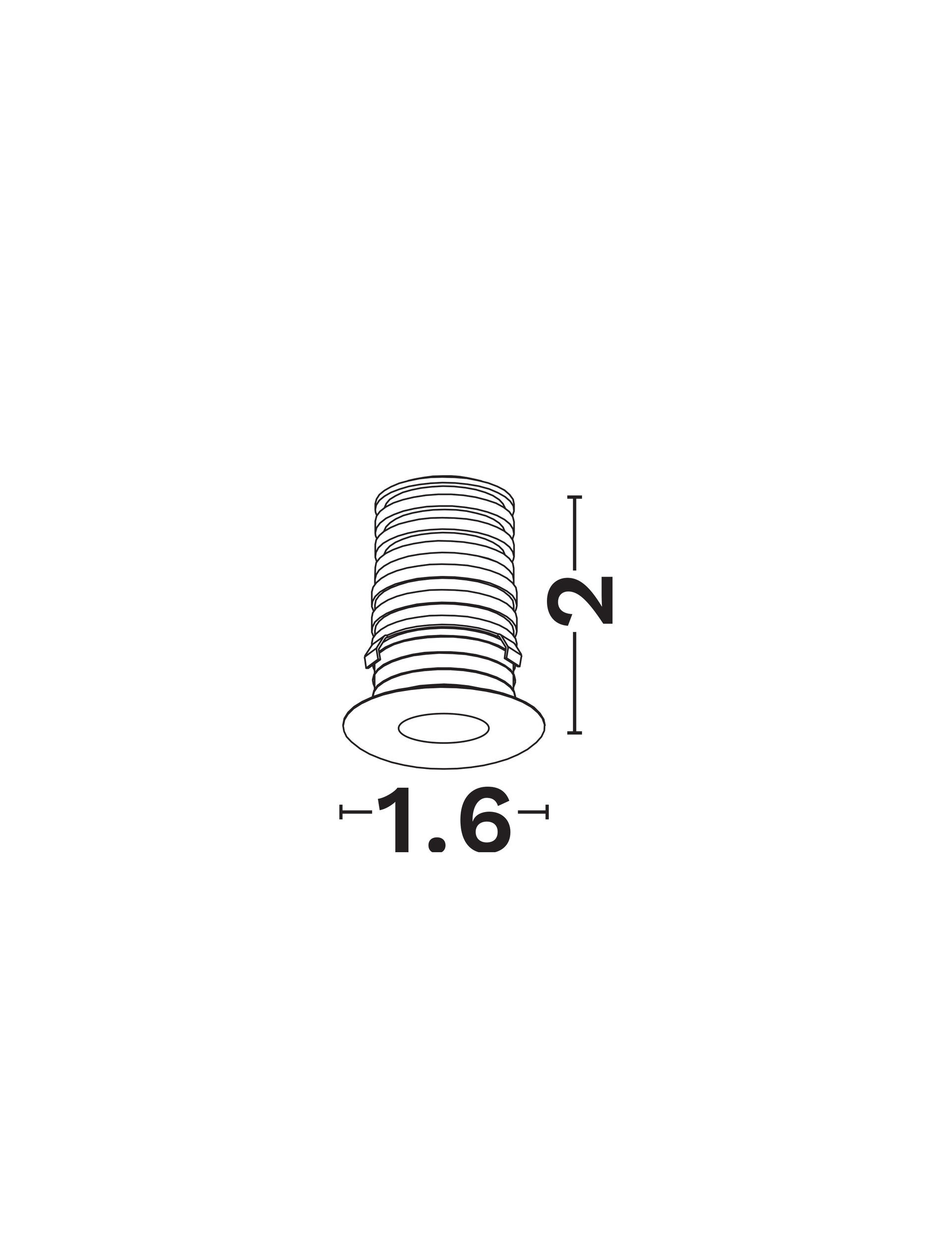 LED спот TINY Вграден Черен алуминий IP44 3000K D1.6x2см