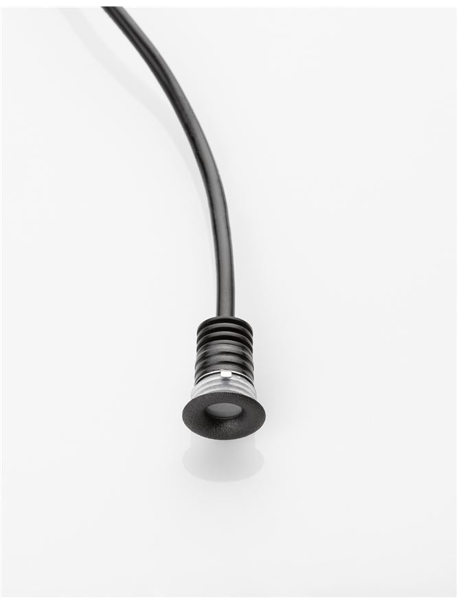 LED спот TINY Вграден Черен алуминий IP44 3000K D1.6x2см