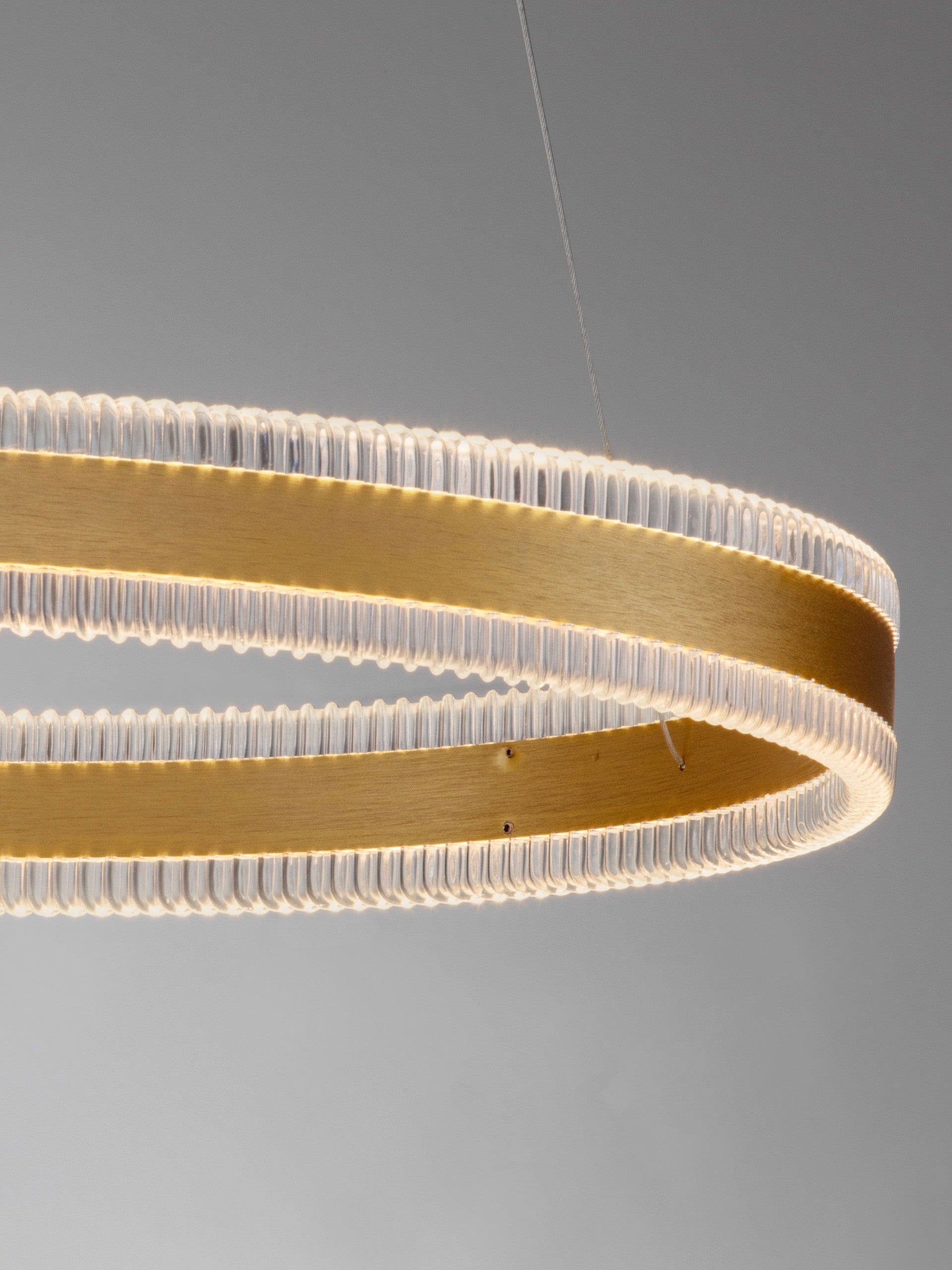 Висящо осветително тяло (пендел) ALARO 46W LED Златист месинг алуминий стомана акрил