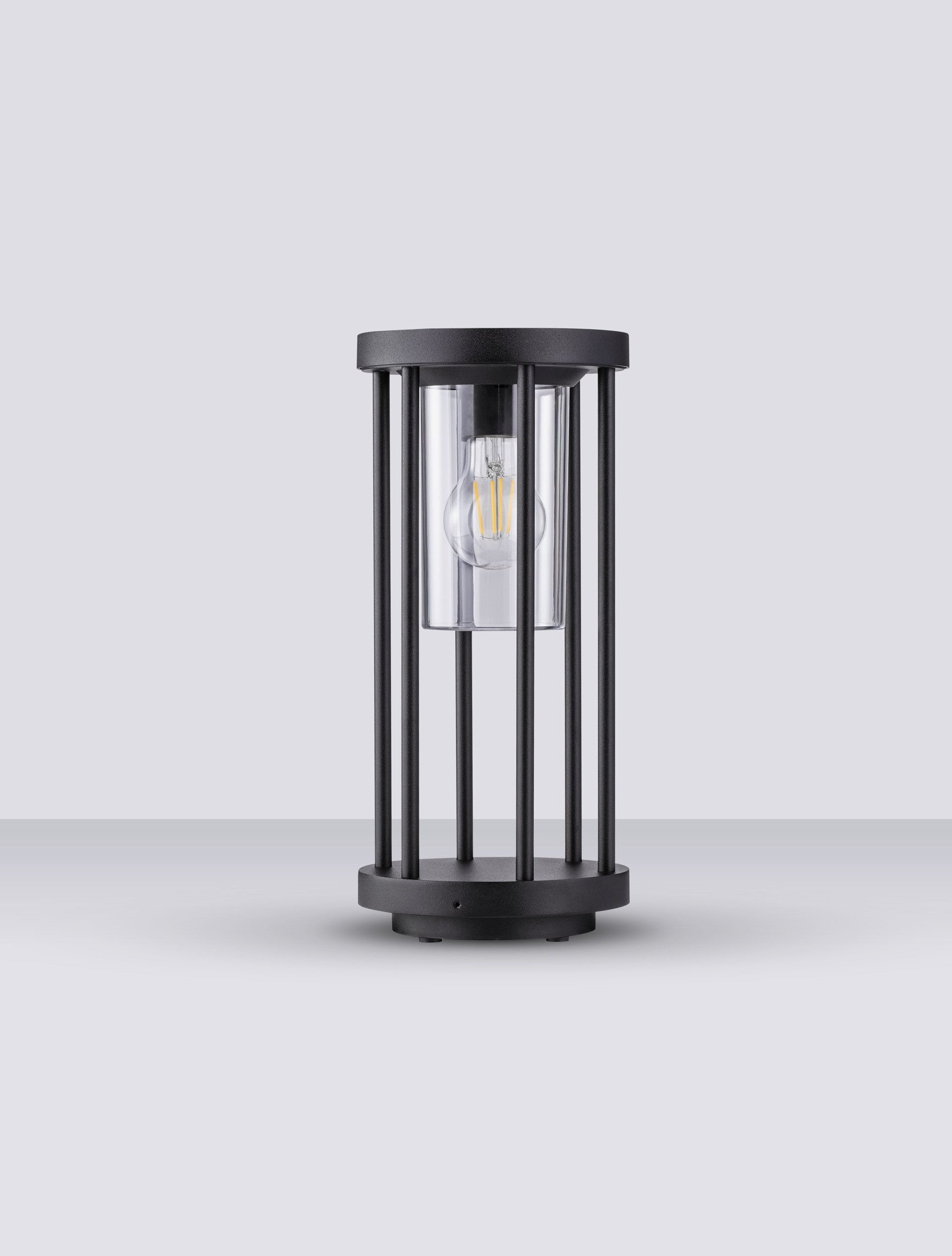 Външен аплик ELYSIUM LED E27 12W Тъмен антрацит алуминий и прозрачен поликарбонат ⌀16 H35см IP65