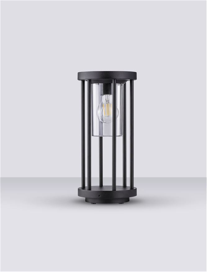 Външен аплик ELYSIUM LED E27 12W Тъмен антрацит алуминий и прозрачен поликарбонат ⌀16 H35см IP65