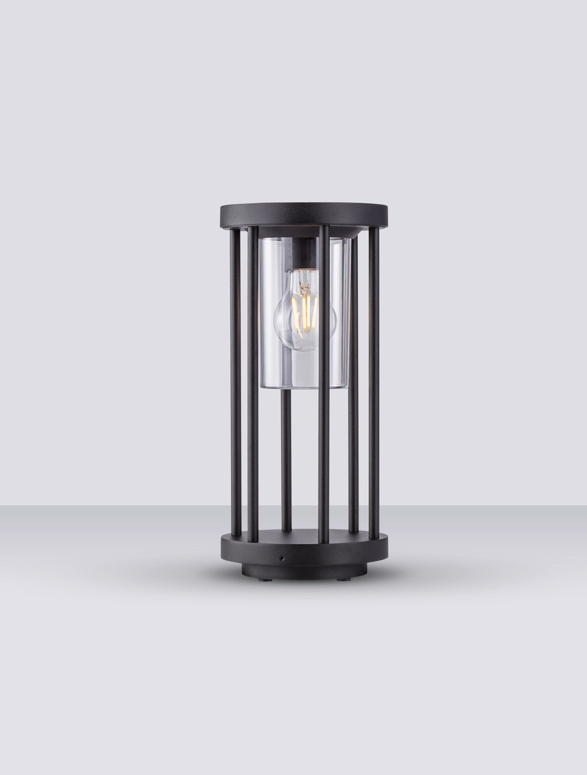 Външен аплик ELYSIUM LED E27 12W Тъмен антрацит алуминий и прозрачен поликарбонат ⌀16 H35см IP65
