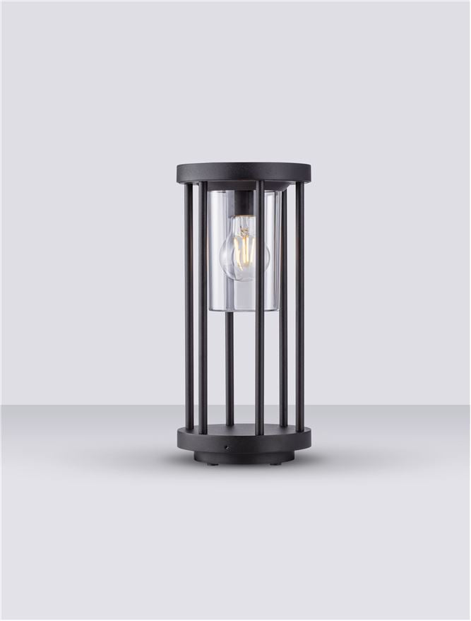 Външен аплик ELYSIUM LED E27 12W Тъмен антрацит алуминий и прозрачен поликарбонат ⌀16 H35см IP65