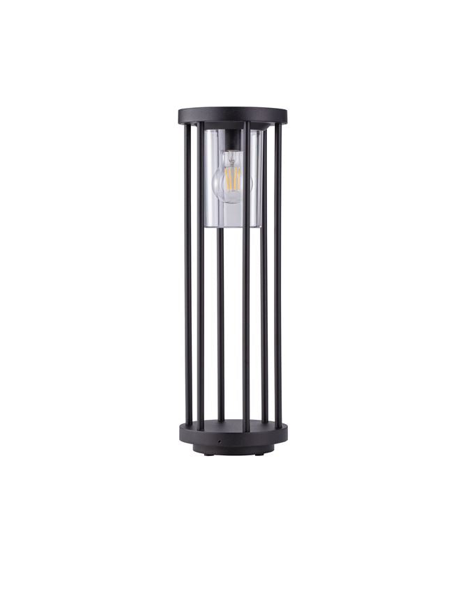 Външен аплик ELYSIUM LED E27 12W Тъмен антрацит алуминий и прозрачен поликарбонат ⌀16 H50см IP65