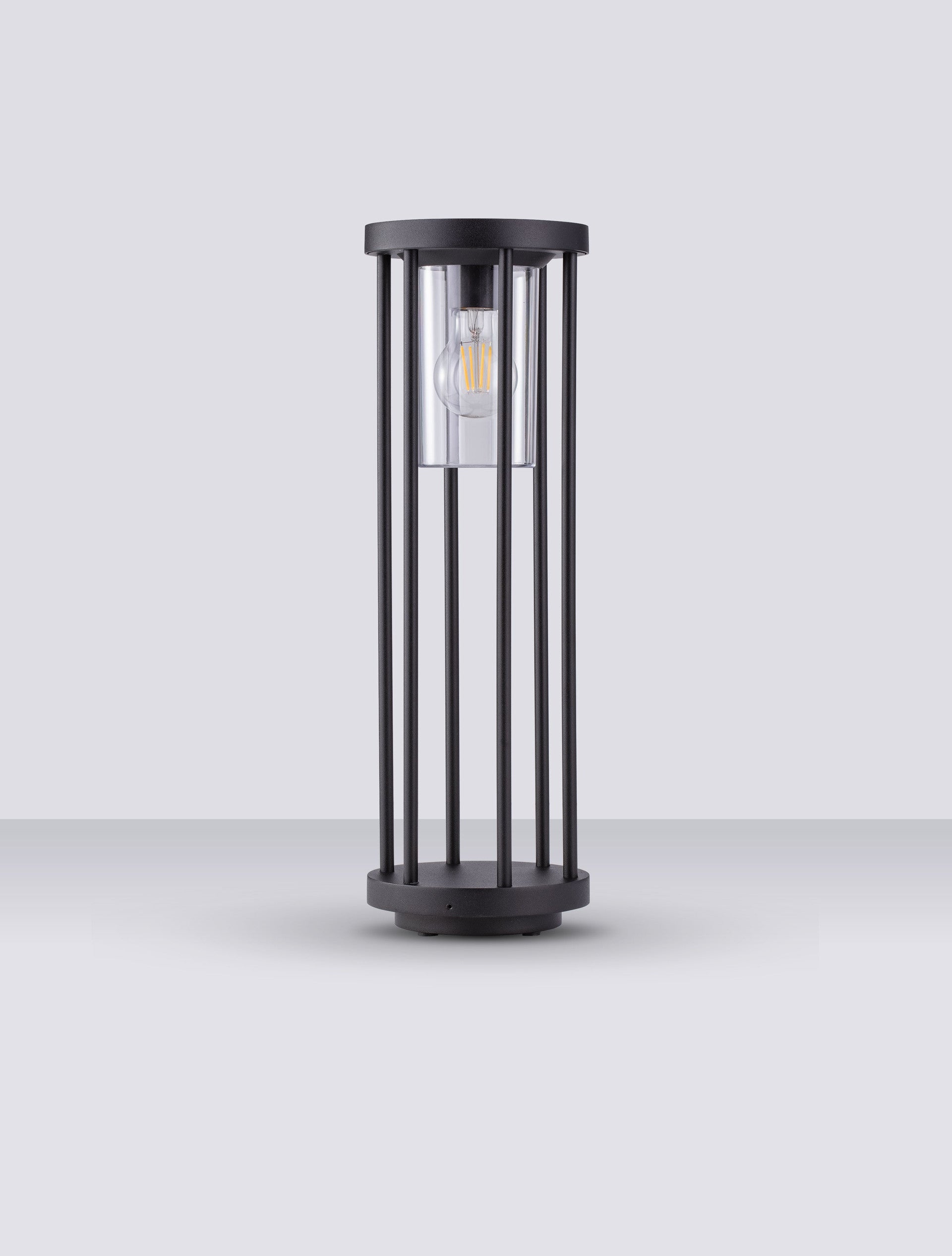 Външен аплик ELYSIUM LED E27 12W Тъмен антрацит алуминий и прозрачен поликарбонат ⌀16 H50см IP65