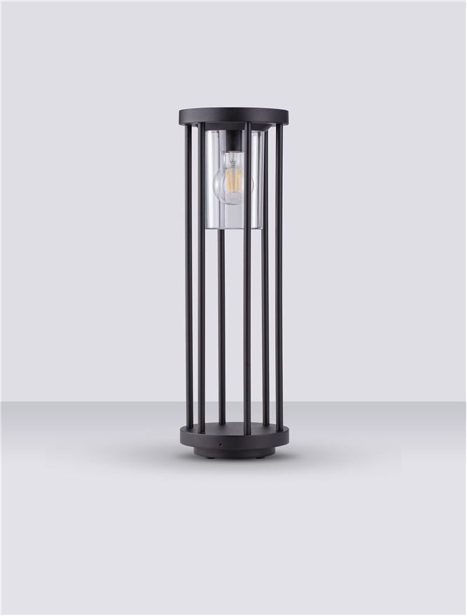 Външен аплик ELYSIUM LED E27 12W Тъмен антрацит алуминий и прозрачен поликарбонат ⌀16 H50см IP65