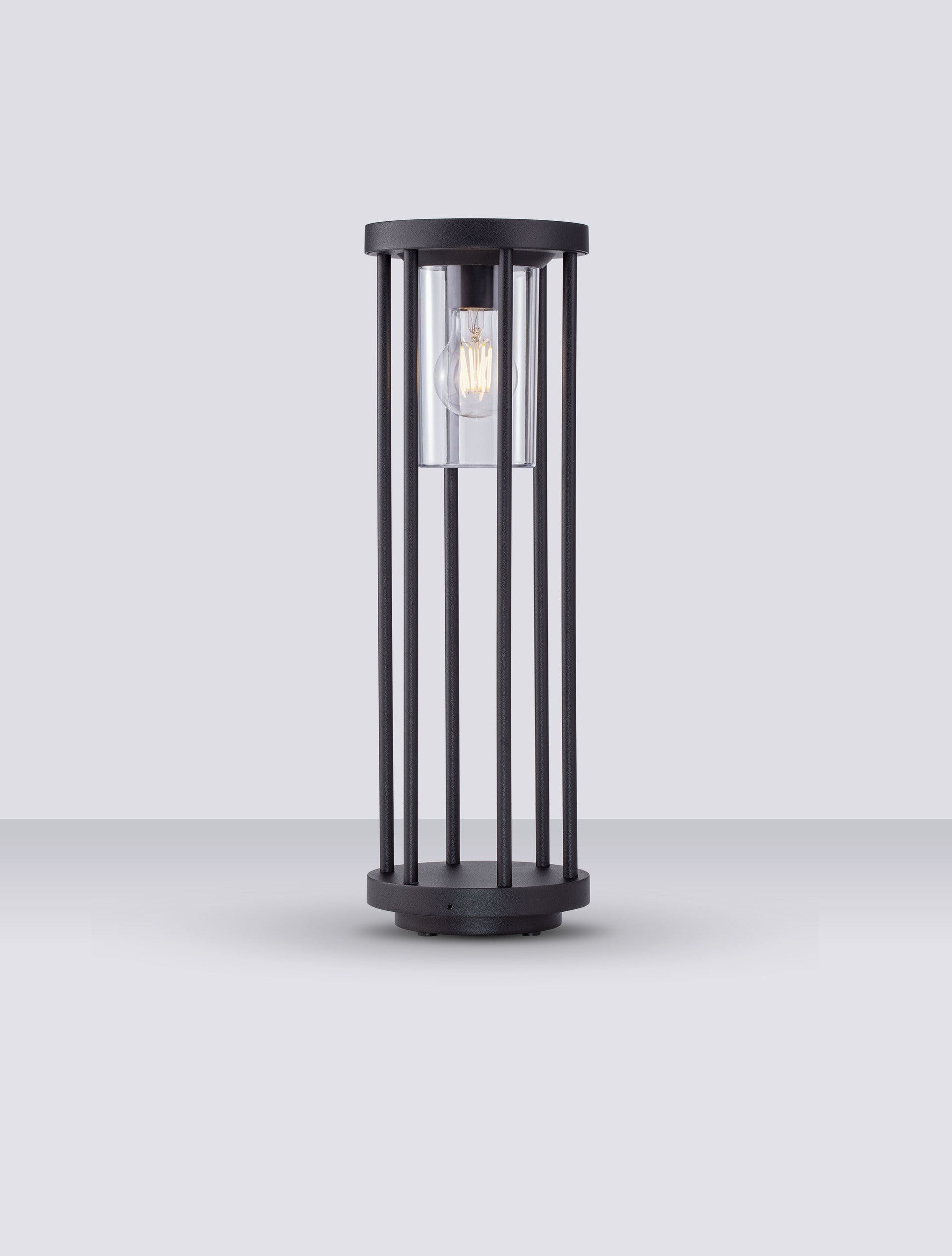 Външен аплик ELYSIUM LED E27 12W Тъмен антрацит алуминий и прозрачен поликарбонат ⌀16 H50см IP65