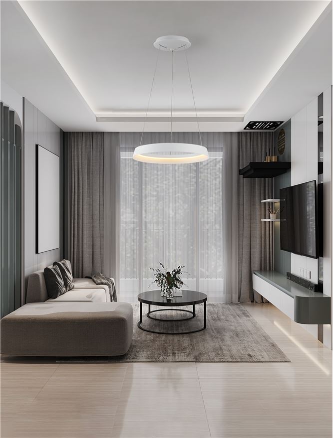 Висящо осветително тяло (пендел) ORMI LED 38W 220-240V Пясъчно бял алуминий и акрил ⌀45 H150см