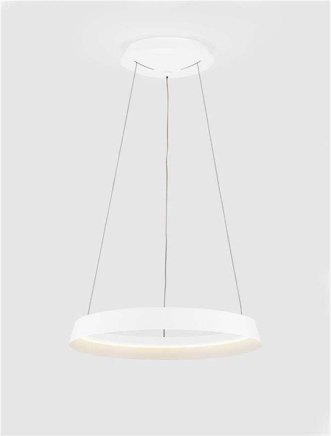 Висящо осветително тяло (пендел) ORMI LED 38W 220-240V Пясъчно бял алуминий и акрил ⌀45 H150см