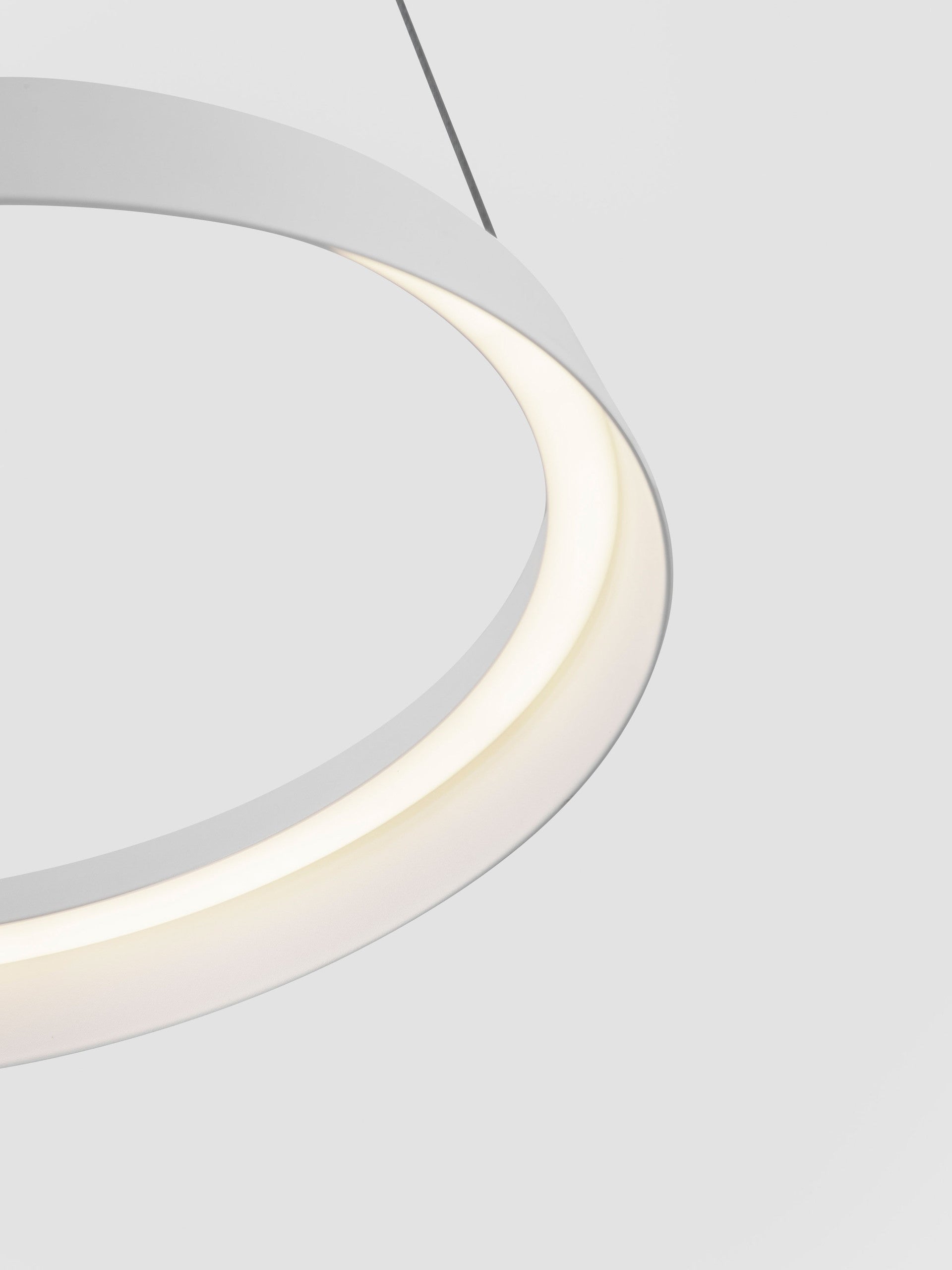 Висящо осветително тяло (пендел) ORMI LED 38W 220-240V Пясъчно бял алуминий и акрил ⌀45 H150см