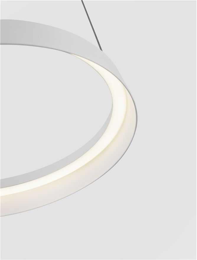 Висящо осветително тяло (пендел) ORMI LED 38W 220-240V Пясъчно бял алуминий и акрил ⌀45 H150см