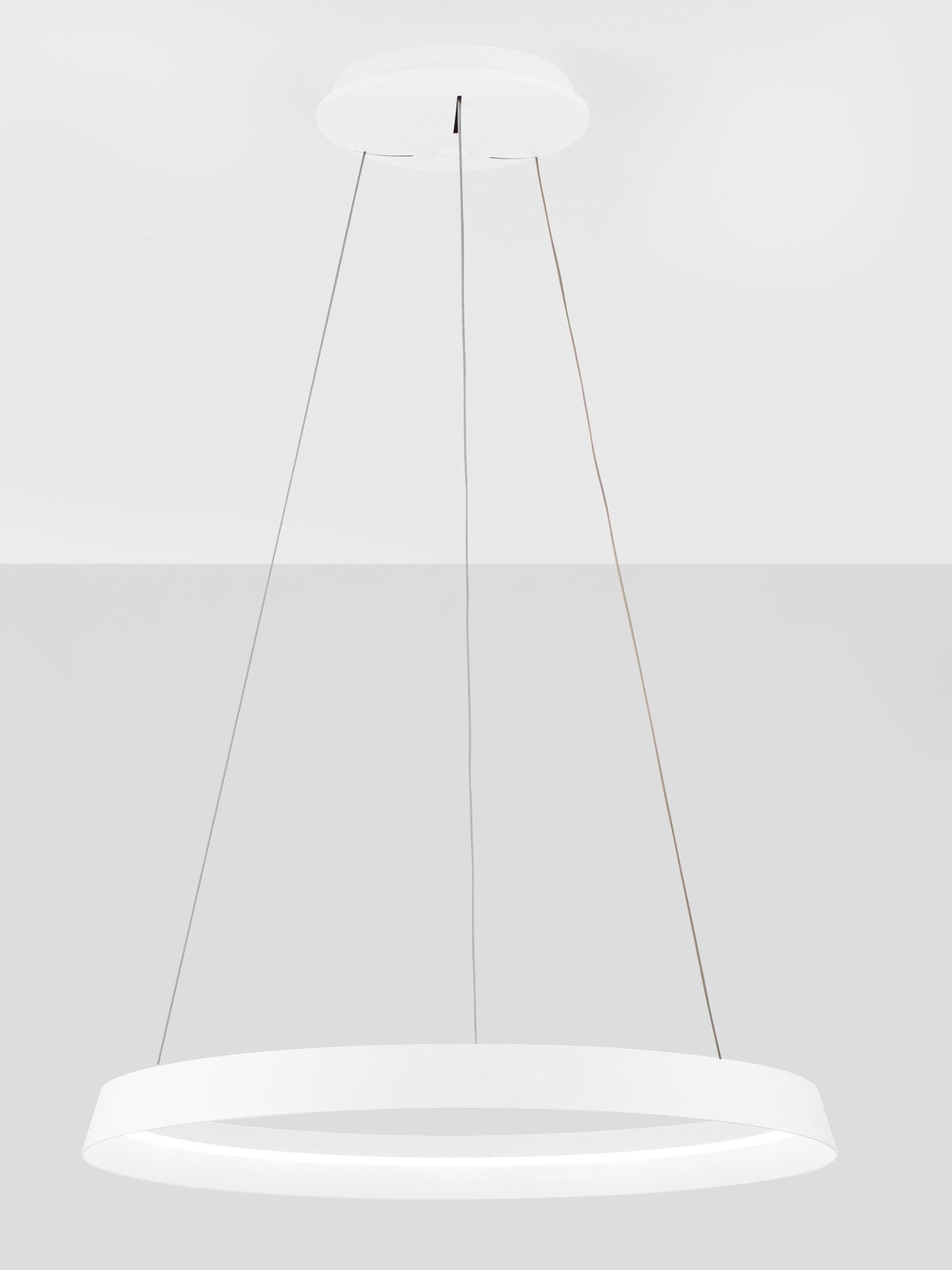 Висящо осветително тяло (пендел) ORMI LED 52W 220-240V Пясъчно бял алуминий и акрил ⌀60 H150см