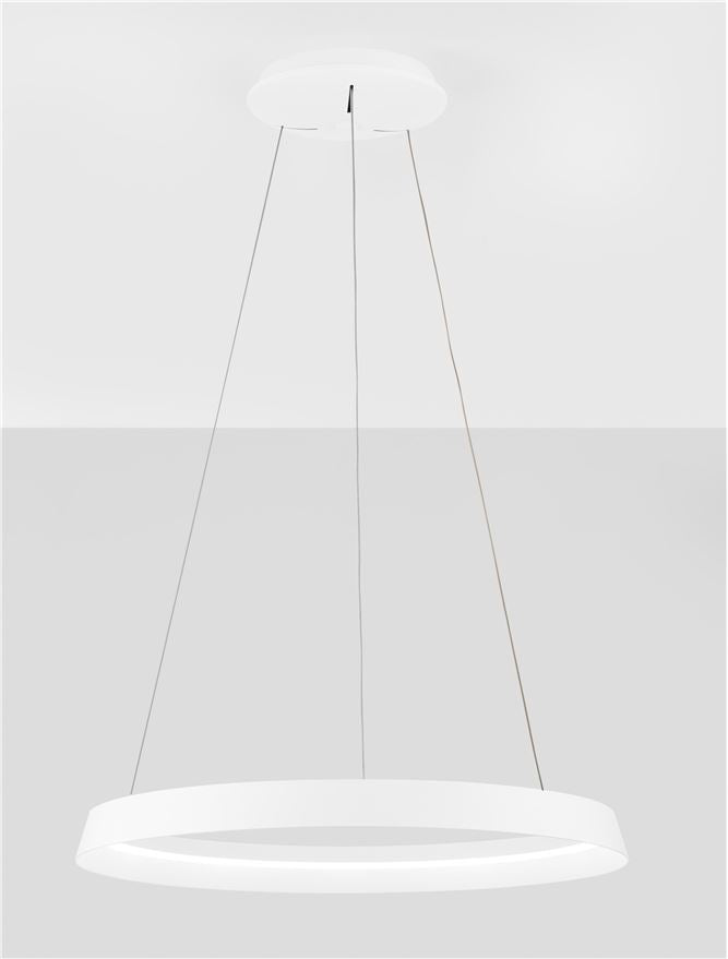 Висящо осветително тяло (пендел) ORMI LED 52W 220-240V Пясъчно бял алуминий и акрил ⌀60 H150см
