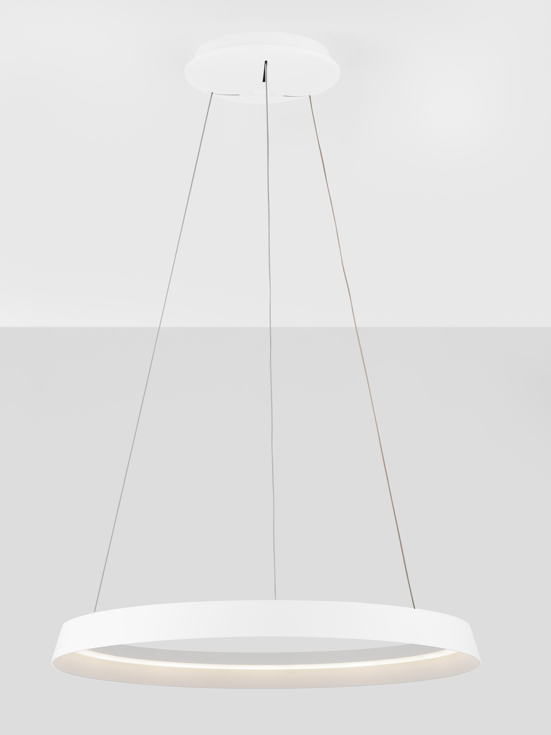 Висящо осветително тяло (пендел) ORMI LED 52W 220-240V Пясъчно бял алуминий и акрил ⌀60 H150см
