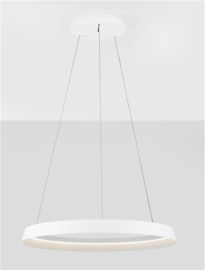 Висящо осветително тяло (пендел) ORMI LED 52W 220-240V Пясъчно бял алуминий и акрил ⌀60 H150см
