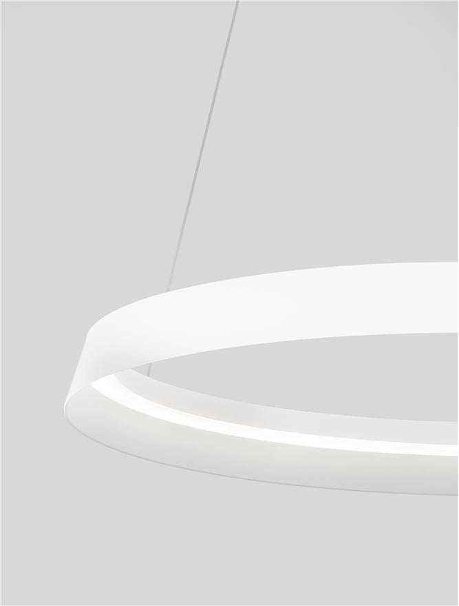 Висящо осветително тяло (пендел) ORMI LED 52W 220-240V Пясъчно бял алуминий и акрил ⌀60 H150см