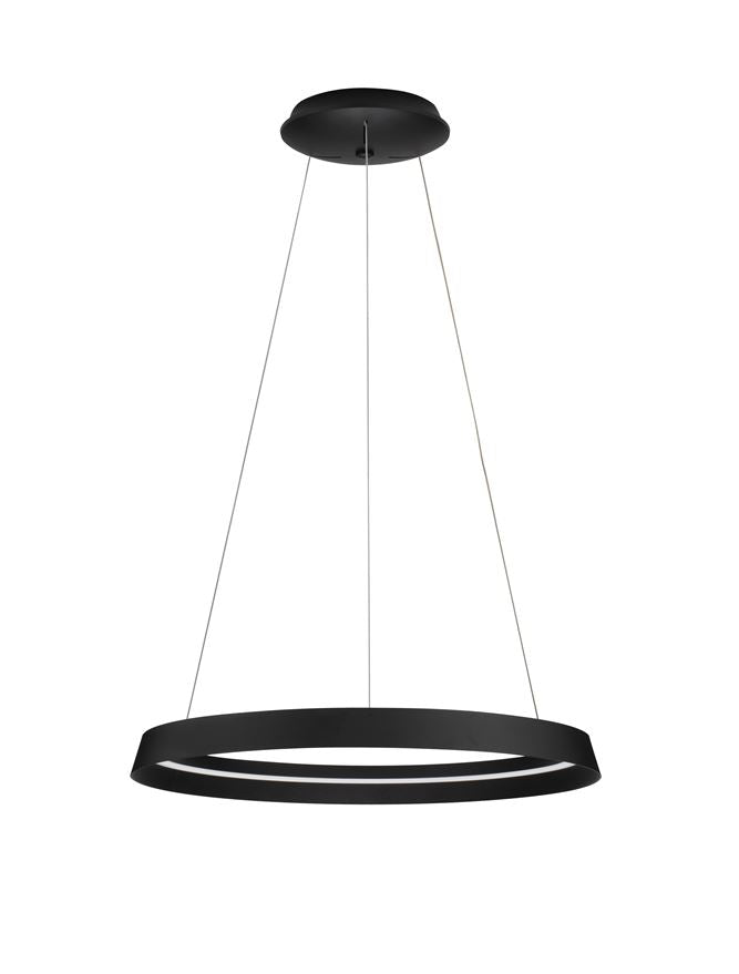 Висящо осветително тяло (пендел) ORMI LED 52W 220-240V Пясъчно черен алуминий и акрил ⌀60 H150см