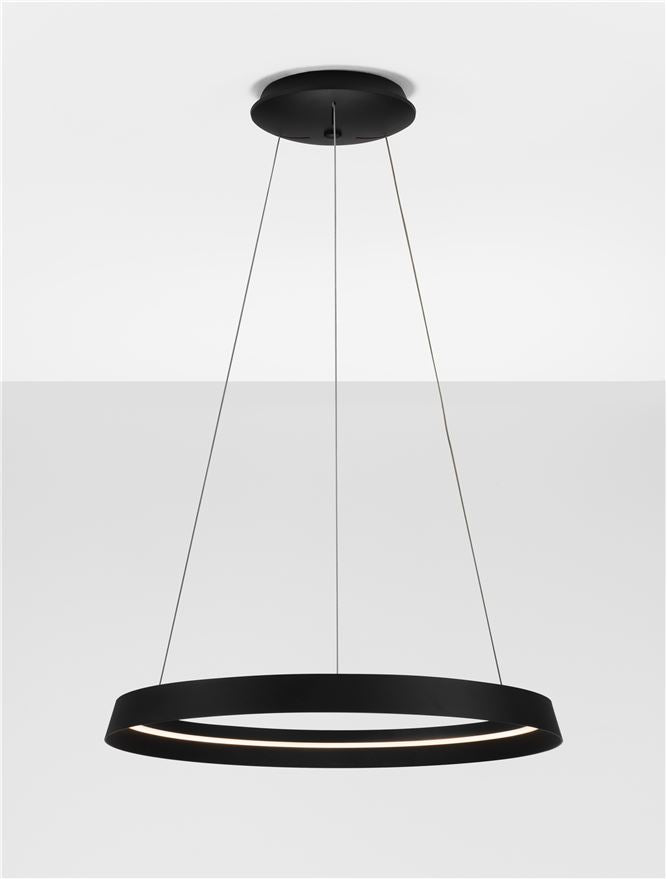 Висящо осветително тяло (пендел) ORMI LED 52W 220-240V Пясъчно черен алуминий и акрил ⌀60 H150см