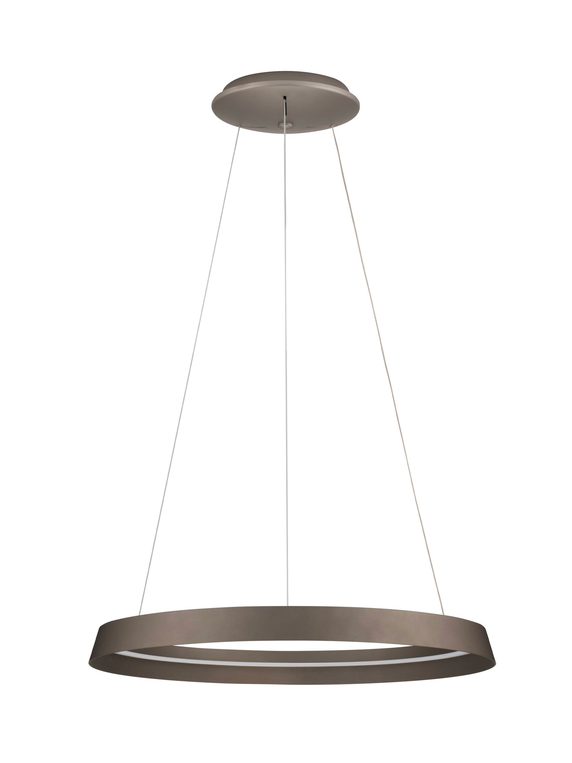 Висящо осветително тяло (пендел) ORMI LED 52W 220-240V Шампанско кафяв алуминий и акрил ⌀60 H150см