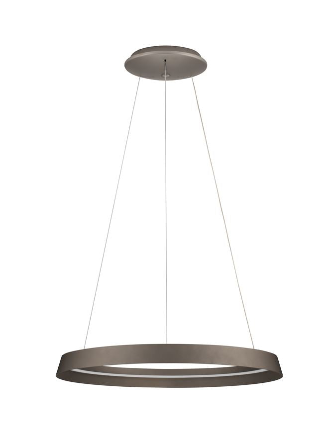 Висящо осветително тяло (пендел) ORMI LED 52W 220-240V Шампанско кафяв алуминий и акрил ⌀60 H150см